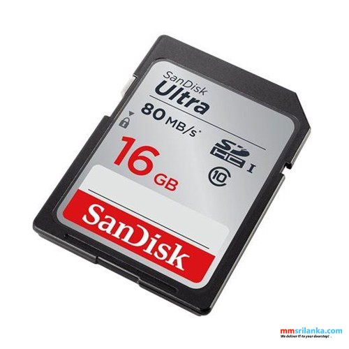 SanDisk Ultra 16GB SDHC 80 MB/S UHS-I Memory Card (1Y)